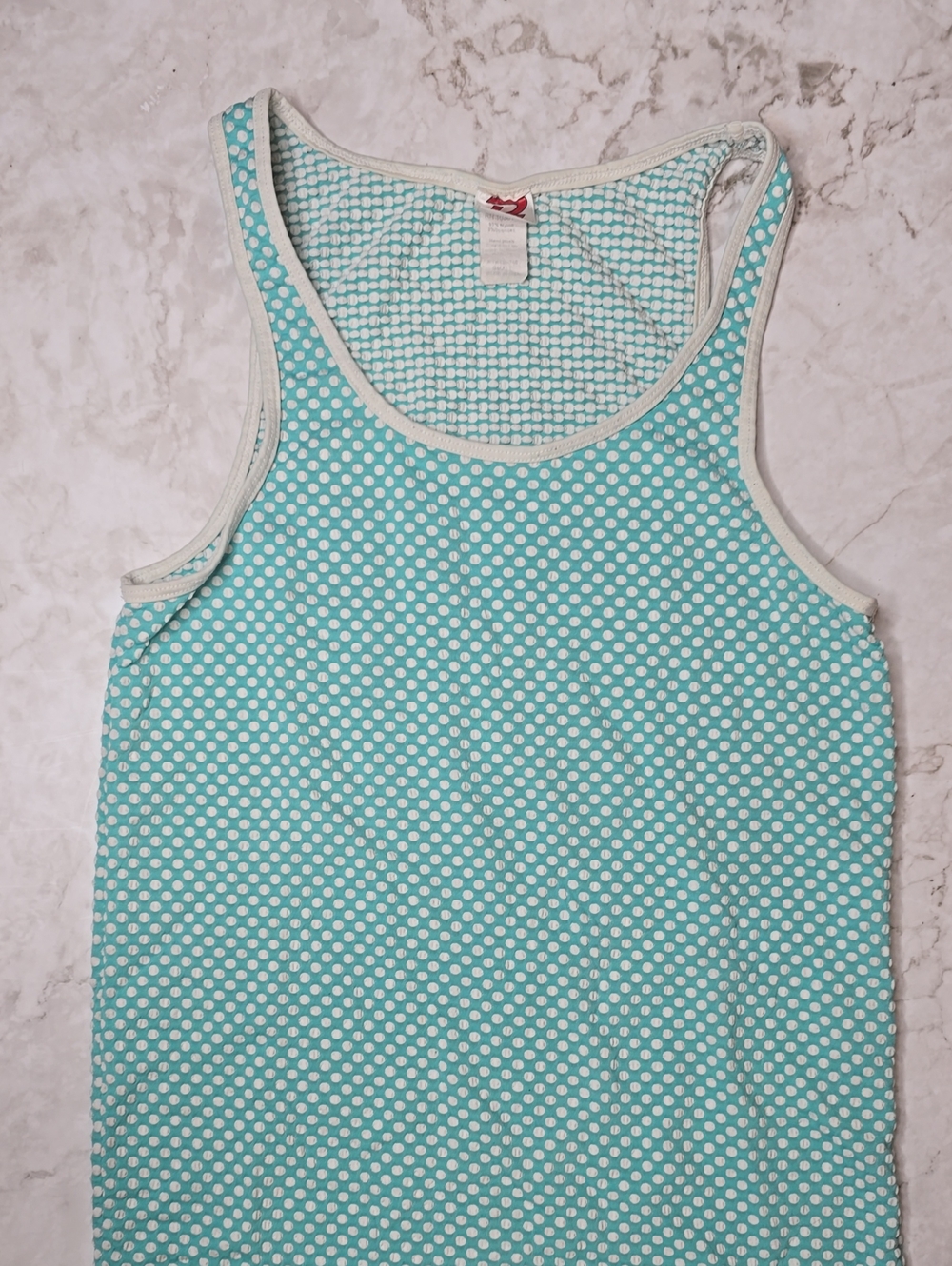 Men's Small Pistol Pete Aqua & Blue Dot Tank Top